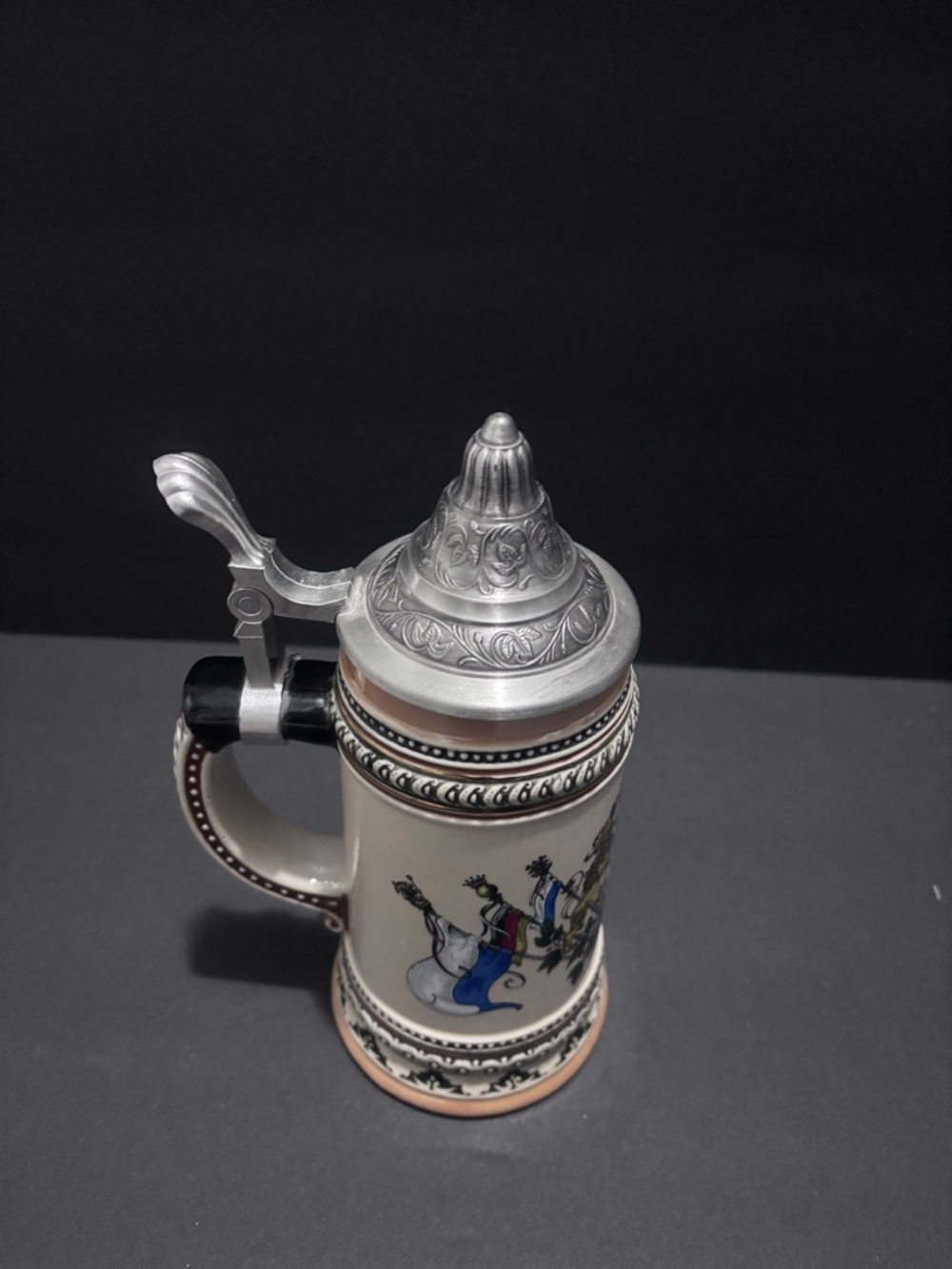 Ornate Vintage German - Passauer GmbH Bavaria - Beer Stein -  Ceramic & Pewter - Picture 7 of 8